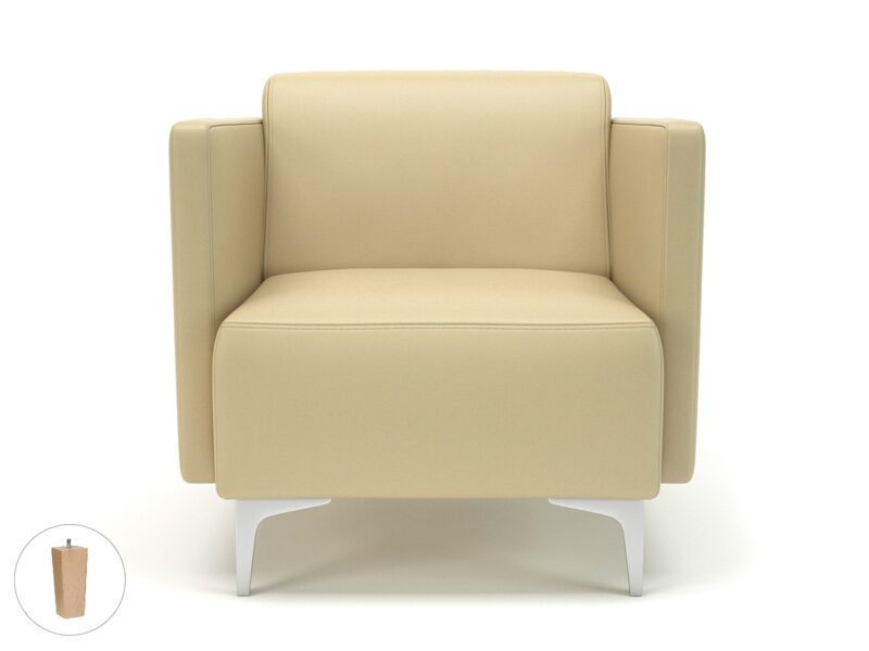 Napa Slim Arm 75cm Wide Armchair in Cristina Marrone Ultima Faux Leather - Image 47