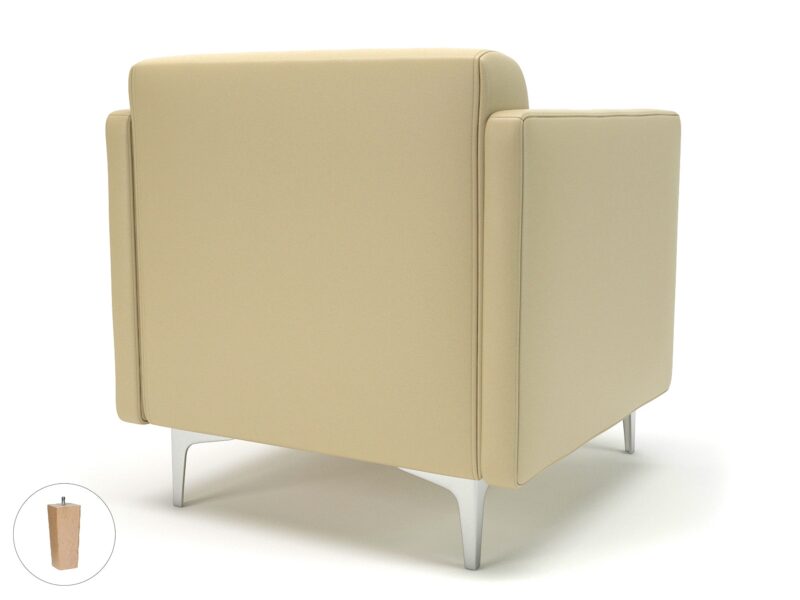 Napa Slim Arm 75cm Wide Armchair in Cristina Marrone Ultima Faux Leather - Image 48