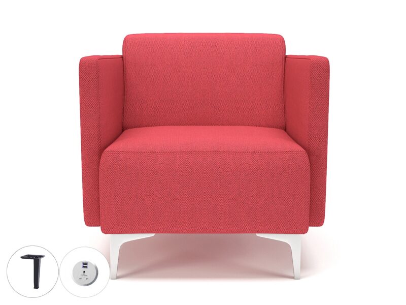 Napa Slim Arm 75cm Wide Armchair in Camira Era Fabric with Socket - Image 5