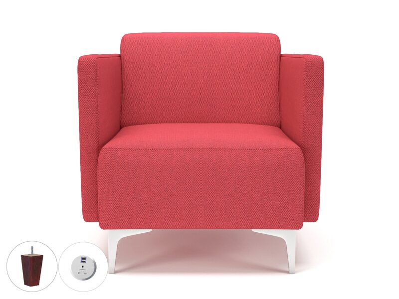 Napa Slim Arm 75cm Wide Armchair in Camira Era Fabric with Socket - Image 8