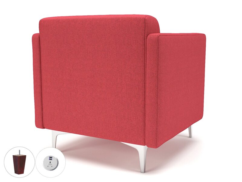 Napa Slim Arm 75cm Wide Armchair in Camira Era Fabric with Socket - Image 9