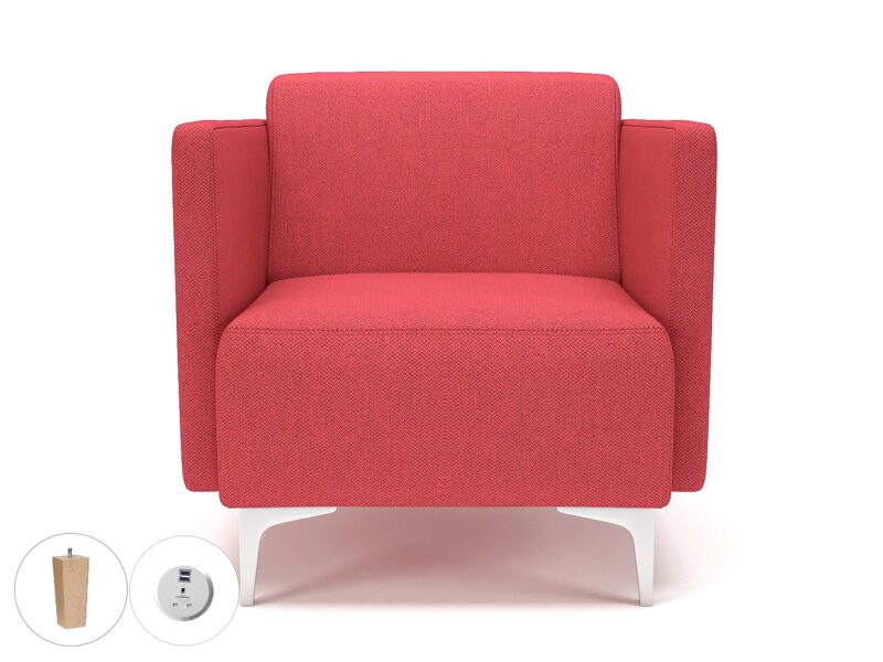 Napa Slim Arm 75cm Wide Armchair in Camira Era Fabric with Socket - Image 11