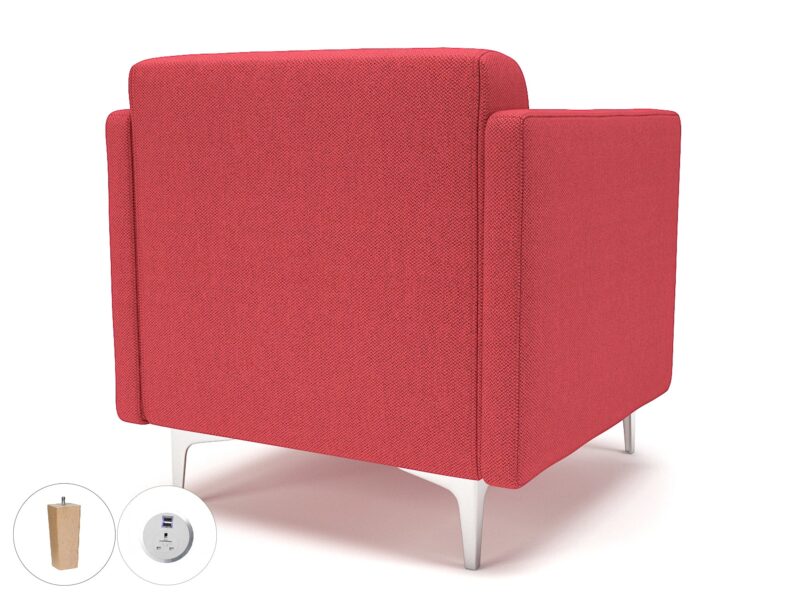 Napa Slim Arm 75cm Wide Armchair in Camira Era Fabric with Socket - Image 12