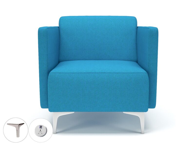 Napa Slim Arm 75cm Wide Armchair in Camira Era Fabric with Socket - Image 14