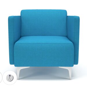 Napa Slim Arm 75cm Wide Armchair in Camira Era Fabric with Socket - Image 17