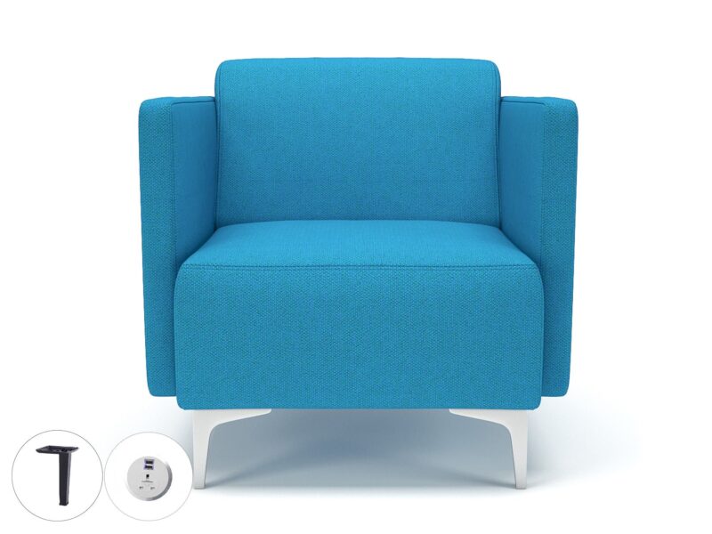 Napa Slim Arm 75cm Wide Armchair in Camira Era Fabric with Socket - Image 17