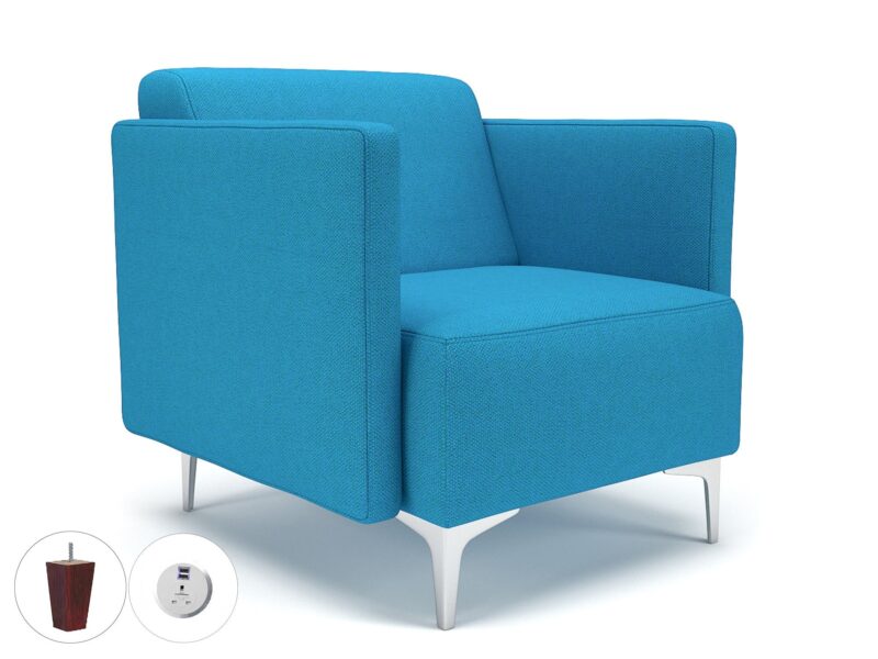 Napa Slim Arm 75cm Wide Armchair in Camira Era Fabric with Socket - Image 19