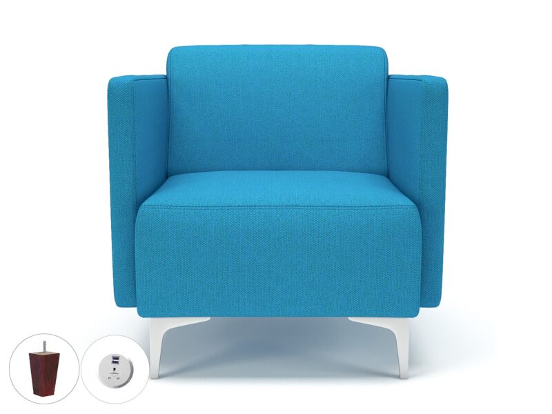 Napa Slim Arm 75cm Wide Armchair in Camira Era Fabric with Socket - Image 20