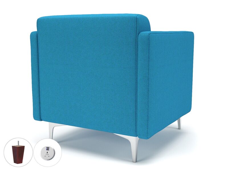 Napa Slim Arm 75cm Wide Armchair in Camira Era Fabric with Socket - Image 21