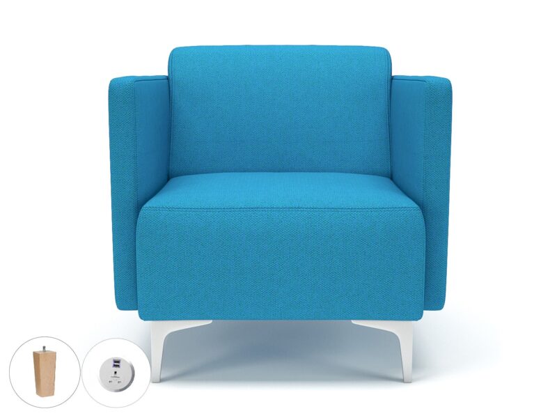 Napa Slim Arm 75cm Wide Armchair in Camira Era Fabric with Socket - Image 23