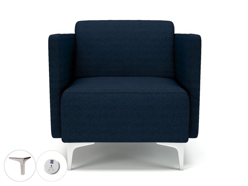 Napa Slim Arm 75cm Wide Armchair in Camira Era Fabric with Socket - Image 26