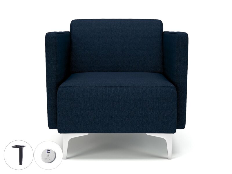 Napa Slim Arm 75cm Wide Armchair in Camira Era Fabric with Socket - Image 29