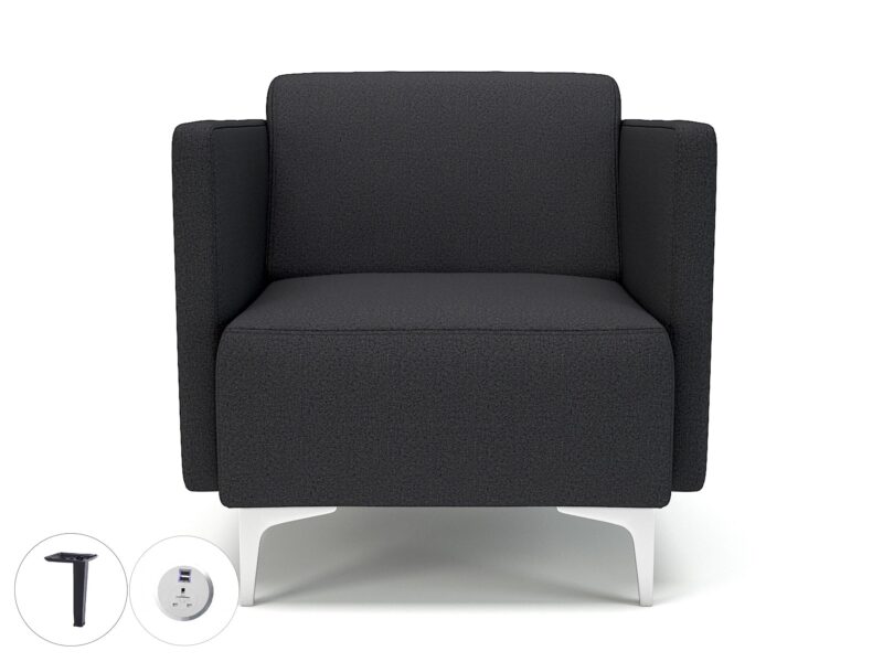 Napa Slim Arm 75cm Wide Armchair in Warwick Dolly Fabric with Socket - Image 17