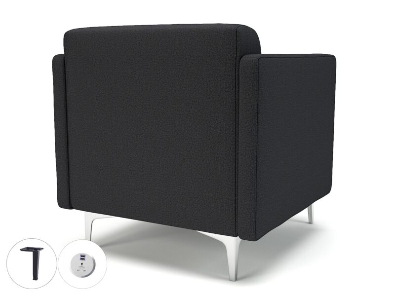Napa Slim Arm 75cm Wide Armchair in Warwick Dolly Fabric with Socket - Image 18