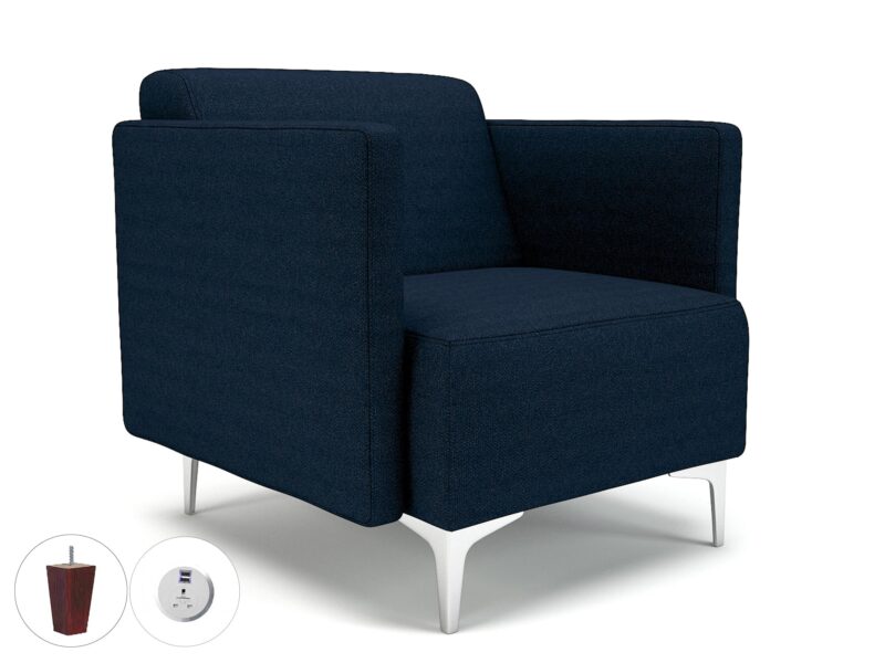 Napa Slim Arm 75cm Wide Armchair in Camira Era Fabric with Socket - Image 31