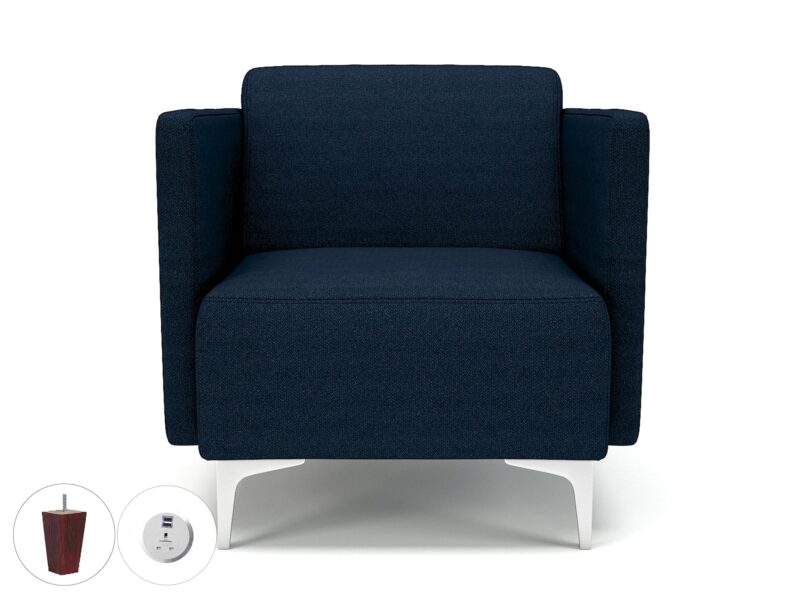 Napa Slim Arm 75cm Wide Armchair in Camira Era Fabric with Socket - Image 32