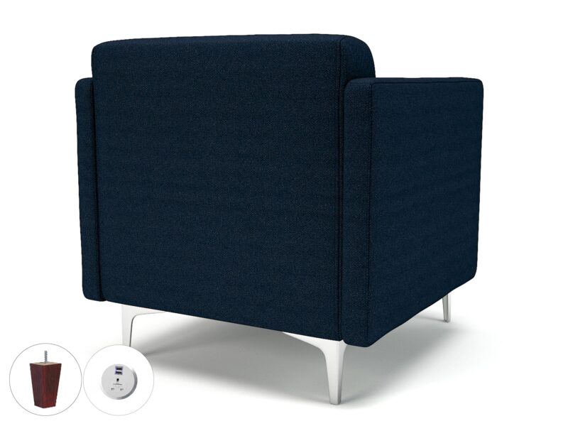 Napa Slim Arm 75cm Wide Armchair in Camira Era Fabric with Socket - Image 33