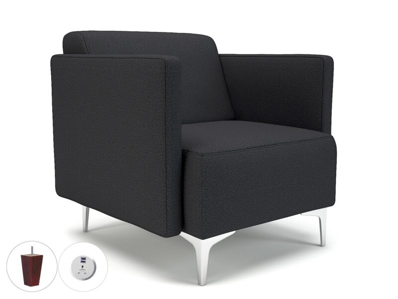 Napa Slim Arm 75cm Wide Armchair in Warwick Dolly Fabric with Socket - Image 19