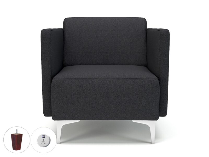 Napa Slim Arm 75cm Wide Armchair in Warwick Dolly Fabric with Socket - Image 20