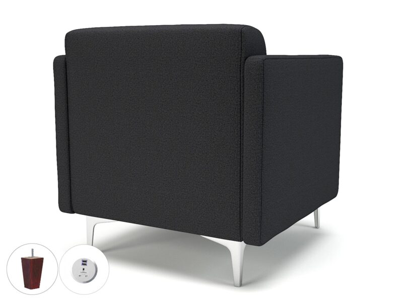 Napa Slim Arm 75cm Wide Armchair in Warwick Dolly Fabric with Socket - Image 21