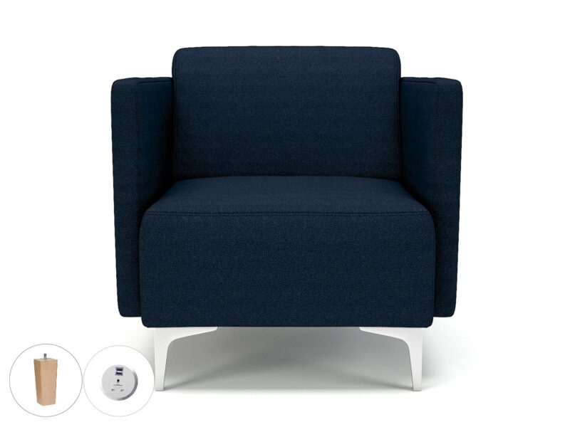 Napa Slim Arm 75cm Wide Armchair in Camira Era Fabric with Socket - Image 35