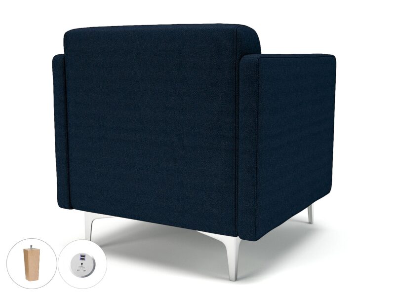 Napa Slim Arm 75cm Wide Armchair in Camira Era Fabric with Socket - Image 36