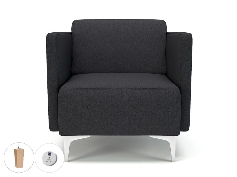 Napa Slim Arm 75cm Wide Armchair in Warwick Dolly Fabric with Socket - Image 23
