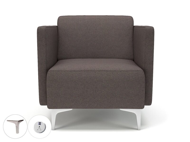 Napa Slim Arm 75cm Wide Armchair in Camira Era Fabric with Socket - Image 38