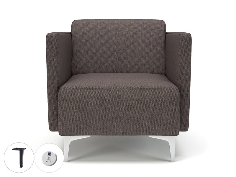 Napa Slim Arm 75cm Wide Armchair in Camira Era Fabric with Socket - Image 41