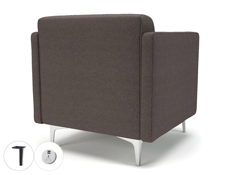 Napa Slim Arm 75cm Wide Armchair in Camira Era Fabric with Socket - Image 42