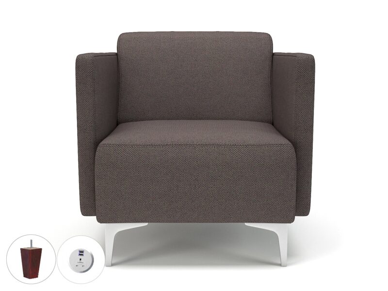 Napa Slim Arm 75cm Wide Armchair in Camira Era Fabric with Socket - Image 44