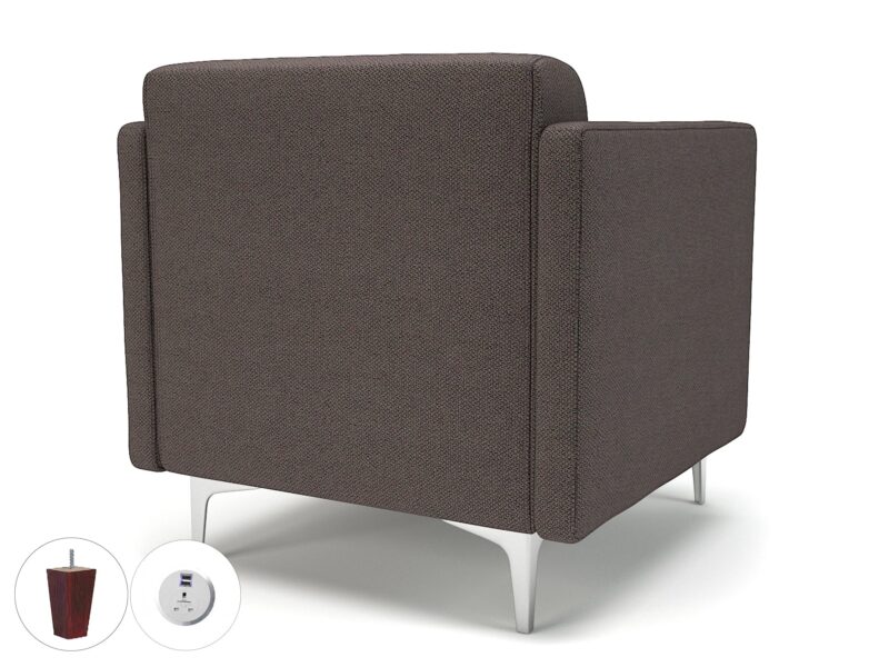 Napa Slim Arm 75cm Wide Armchair in Camira Era Fabric with Socket - Image 45
