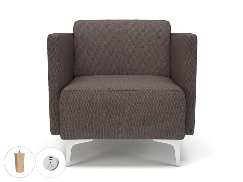 Napa Slim Arm 75cm Wide Armchair in Camira Era Fabric with Socket - Image 47