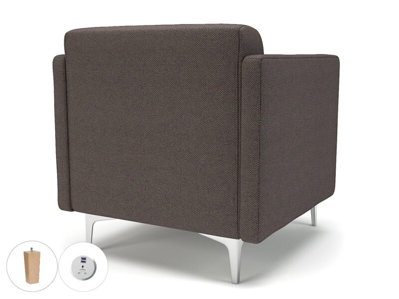 Napa Slim Arm 75cm Wide Armchair in Camira Era Fabric with Socket - Image 48