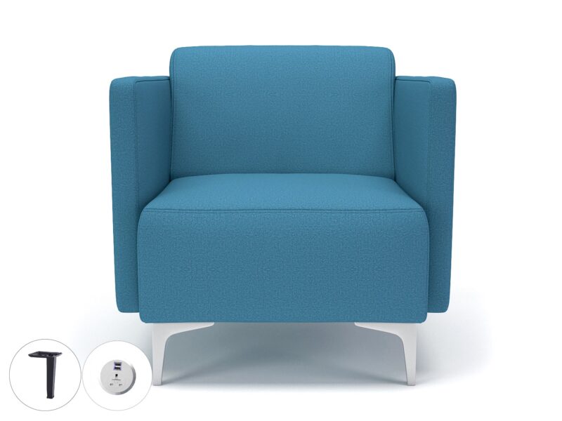 Napa Slim Arm 75cm Wide Armchair in Warwick Dolly Fabric with Socket - Image 29