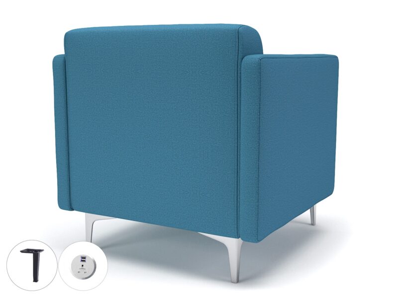 Napa Slim Arm 75cm Wide Armchair in Warwick Dolly Fabric with Socket - Image 30