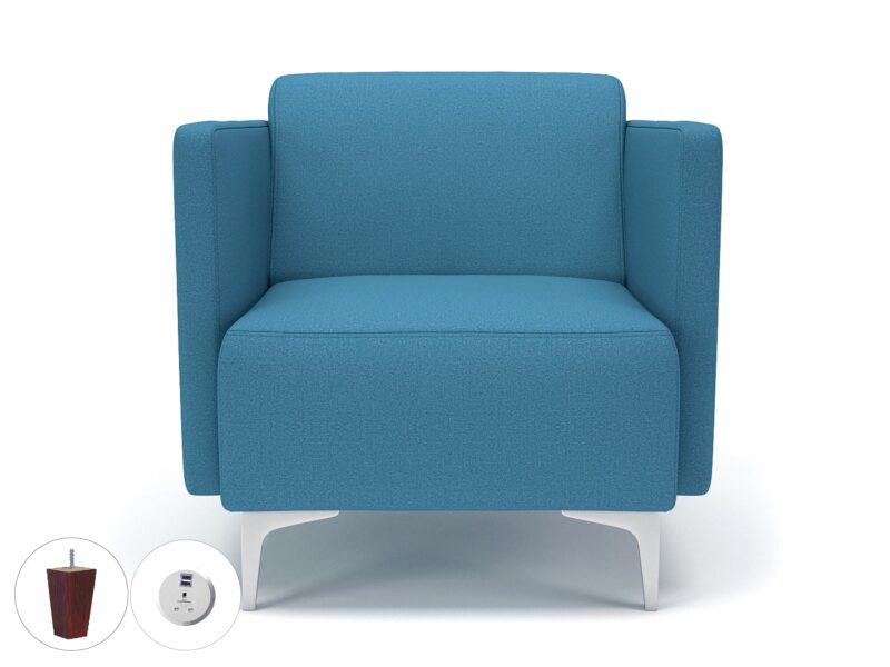 Napa Slim Arm 75cm Wide Armchair in Warwick Dolly Fabric with Socket - Image 32