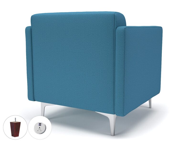 Napa Slim Arm 75cm Wide Armchair in Warwick Dolly Fabric with Socket - Image 33