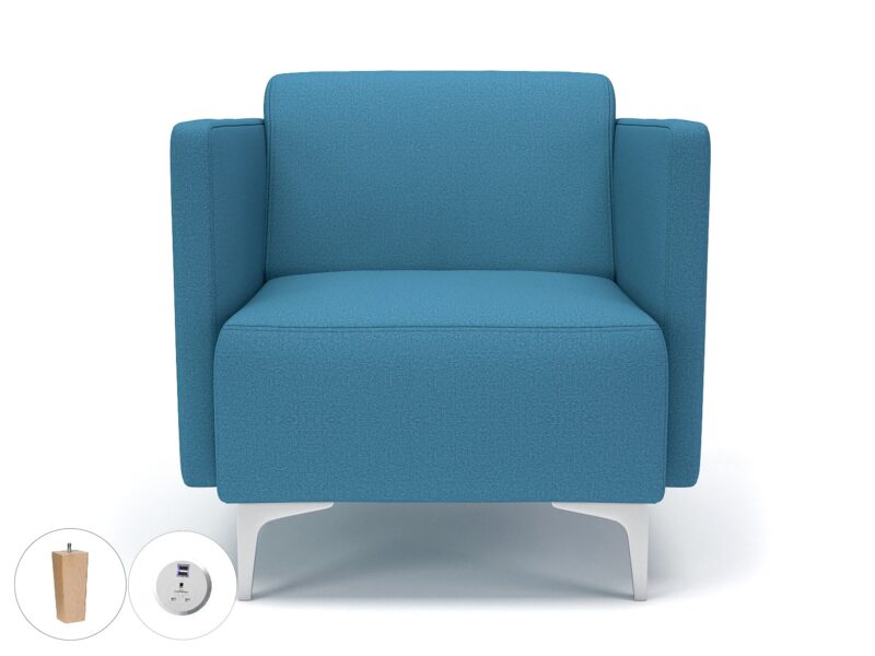 Napa Slim Arm 75cm Wide Armchair in Warwick Dolly Fabric with Socket - Image 35