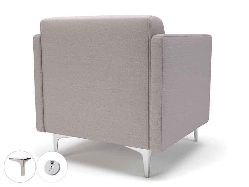 Napa Slim Arm 75cm Wide Armchair in Warwick Dolly Fabric with Socket - Image 39