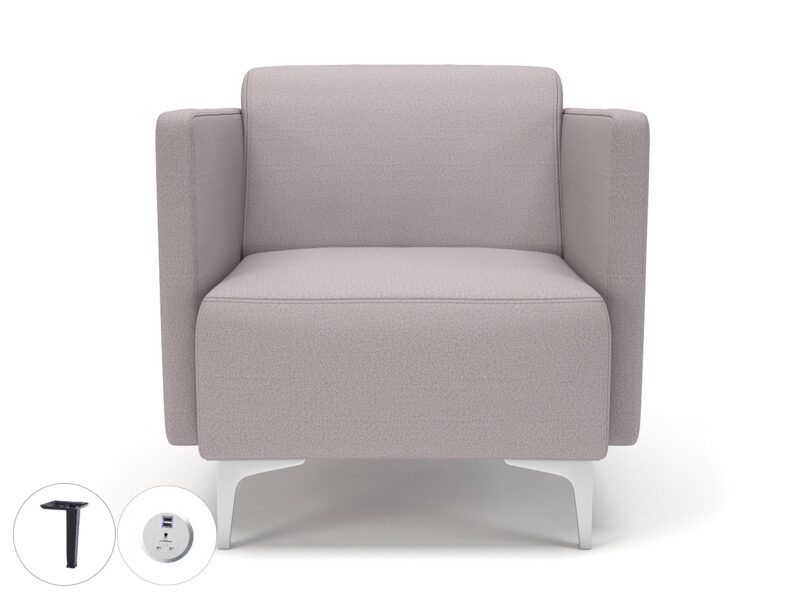 Napa Slim Arm 75cm Wide Armchair in Warwick Dolly Fabric with Socket - Image 41