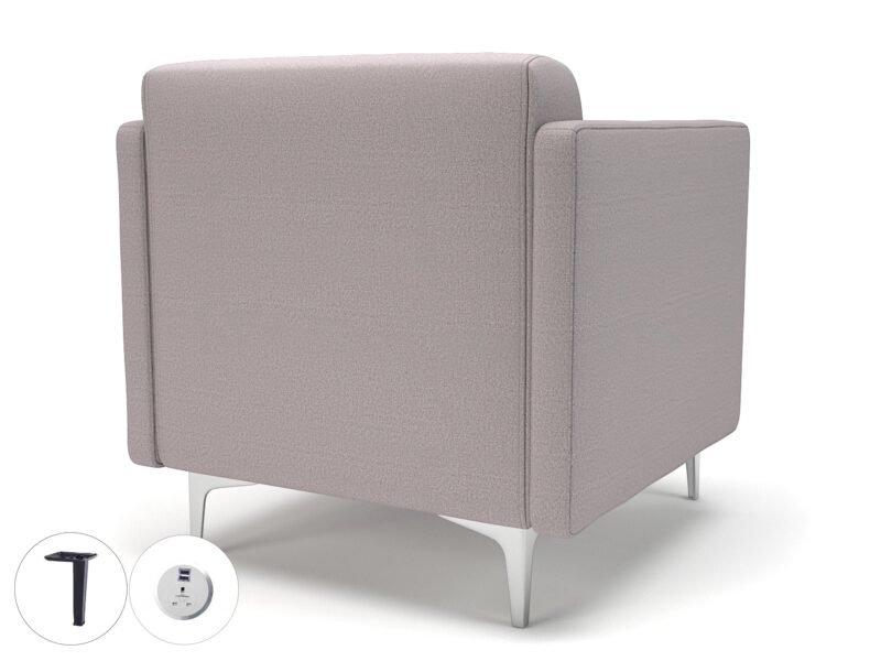 Napa Slim Arm 75cm Wide Armchair in Warwick Dolly Fabric with Socket - Image 42