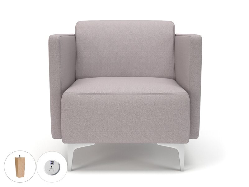 Napa Slim Arm 75cm Wide Armchair in Warwick Dolly Fabric with Socket - Image 47