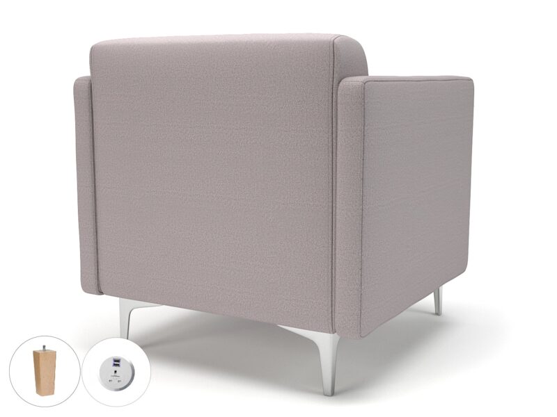 Napa Slim Arm 75cm Wide Armchair in Warwick Dolly Fabric with Socket - Image 48