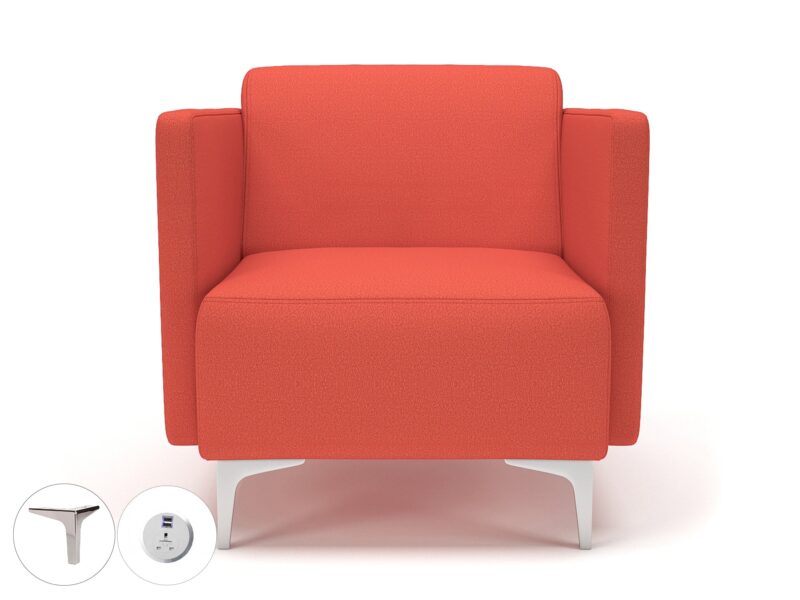 Napa Slim Arm 75cm Wide Armchair in Warwick Dolly Fabric with Socket - Image 50