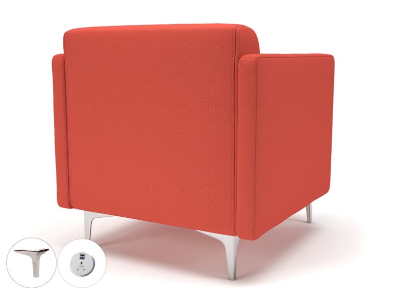 Napa Slim Arm 75cm Wide Armchair in Warwick Dolly Fabric with Socket - Image 51