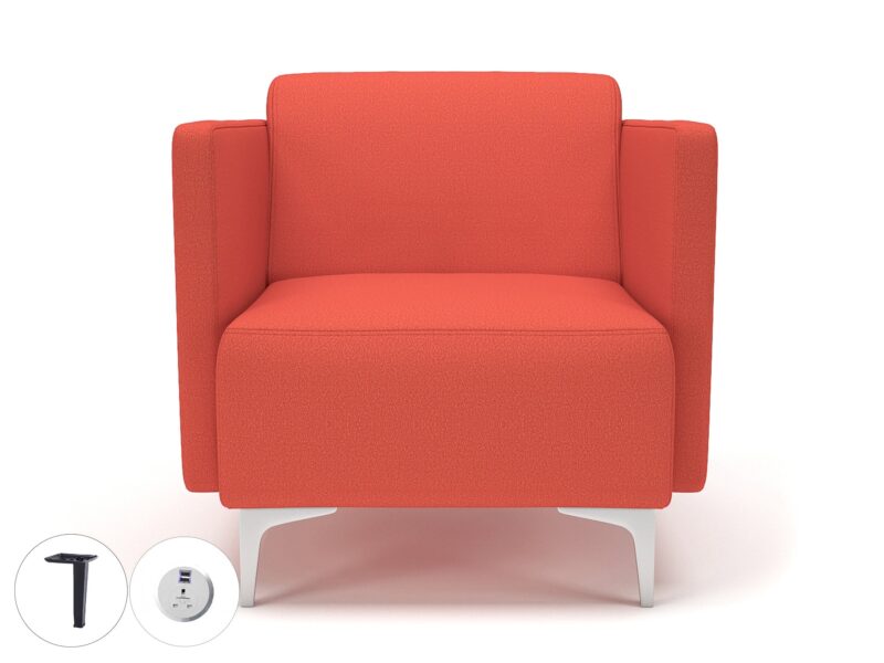 Napa Slim Arm 75cm Wide Armchair in Warwick Dolly Fabric with Socket - Image 53