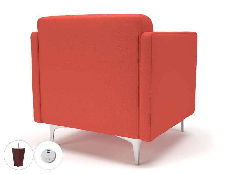 Napa Slim Arm 75cm Wide Armchair in Warwick Dolly Fabric with Socket - Image 57