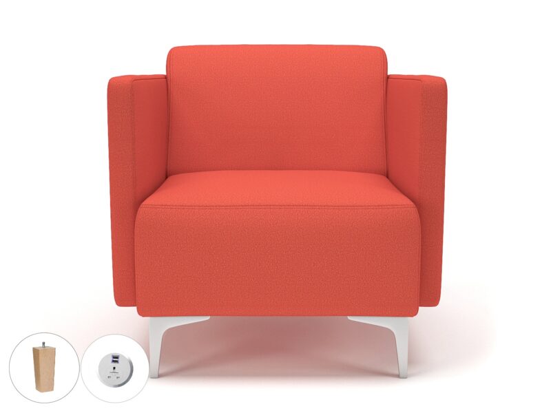 Napa Slim Arm 75cm Wide Armchair in Warwick Dolly Fabric with Socket - Image 59