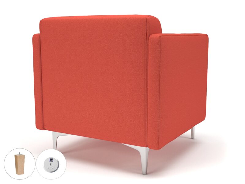 Napa Slim Arm 75cm Wide Armchair in Warwick Dolly Fabric with Socket - Image 60